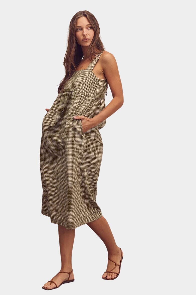 Back Tie Midi Dress, Olive - Image 5