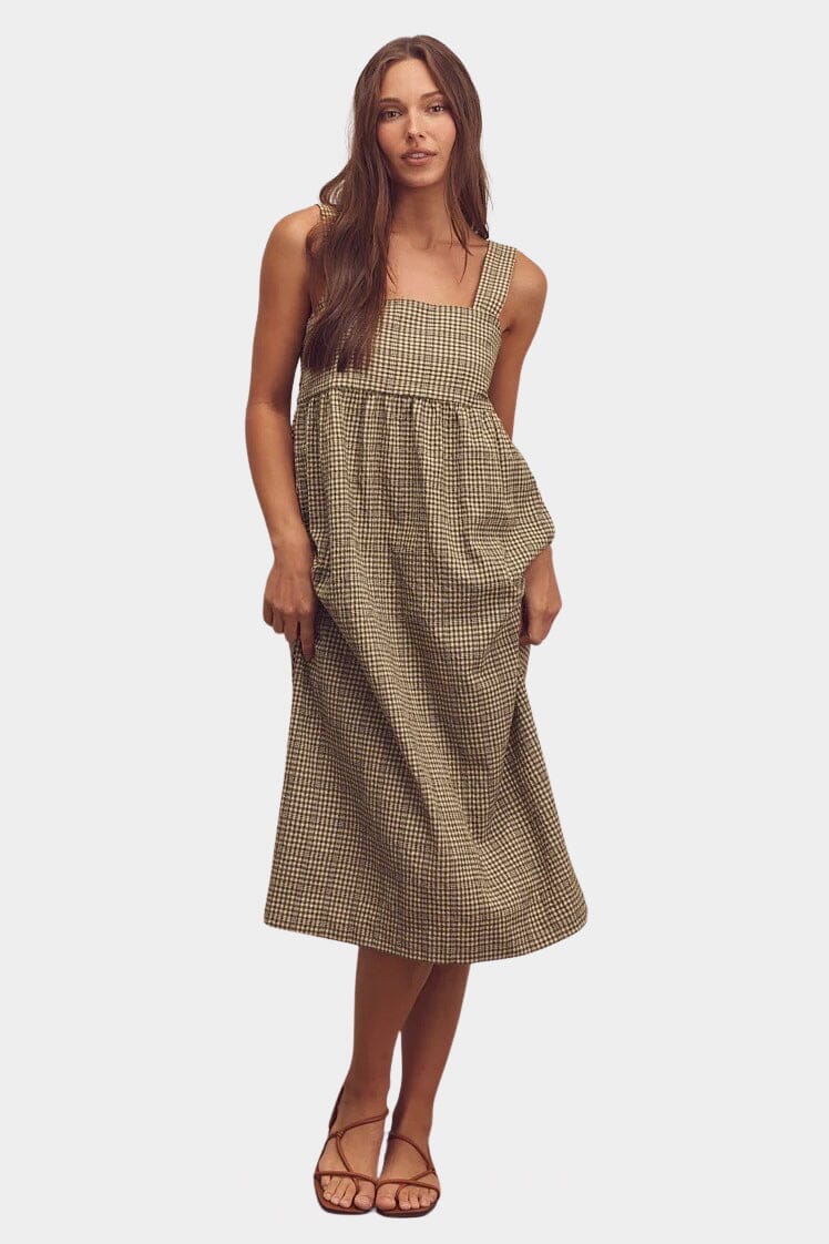 Back Tie Midi Dress, Olive - Image 8