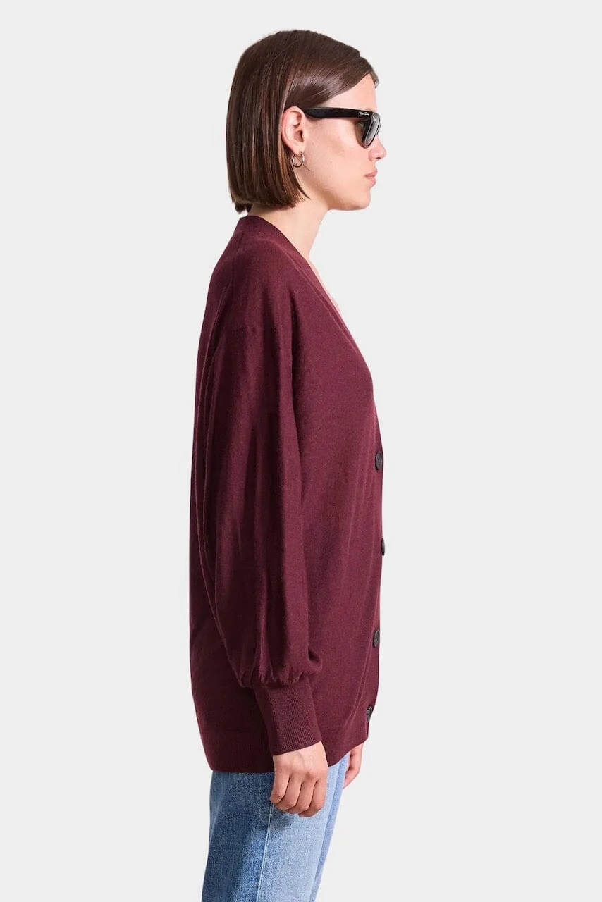 Drippy Tissue Cardigan, Mulberry - Image 3