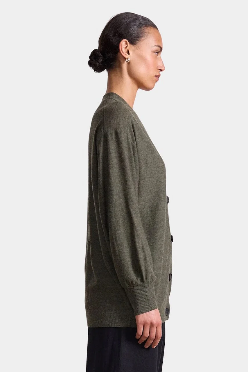 Drippy Tissue Cardigan, Olive - Image 3