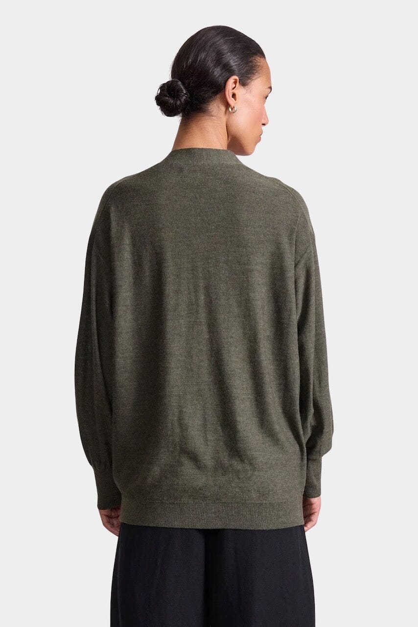 Drippy Tissue Cardigan, Olive - Image 4
