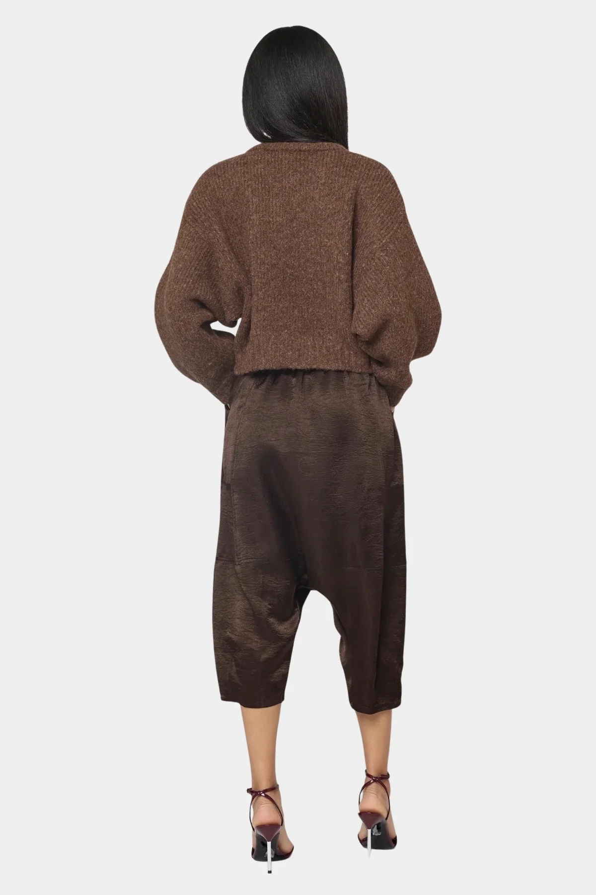 Kiko Satin Pant, Espresso - Image 6