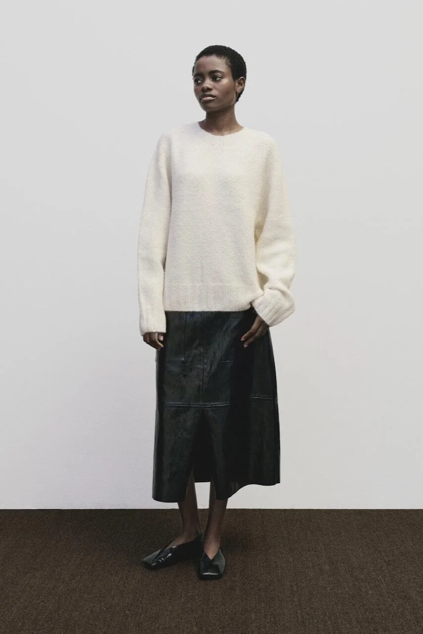 Alpaca Blend Wholegarment Knit, Ivory - Image 5