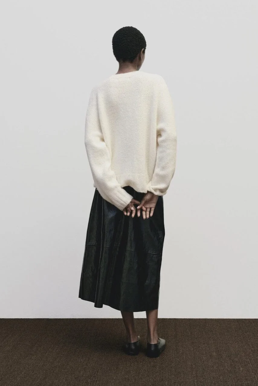 Alpaca Blend Wholegarment Knit, Ivory - Image 6