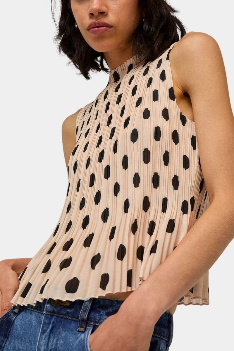 Rae Tank, Cream Dot - Image 3