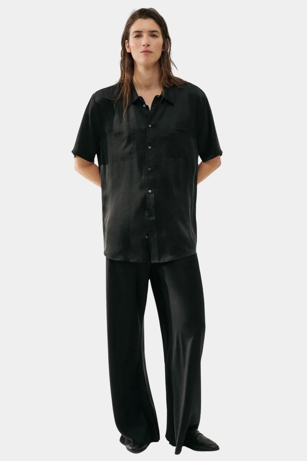 Bias Cut Pants, Black - Image 5